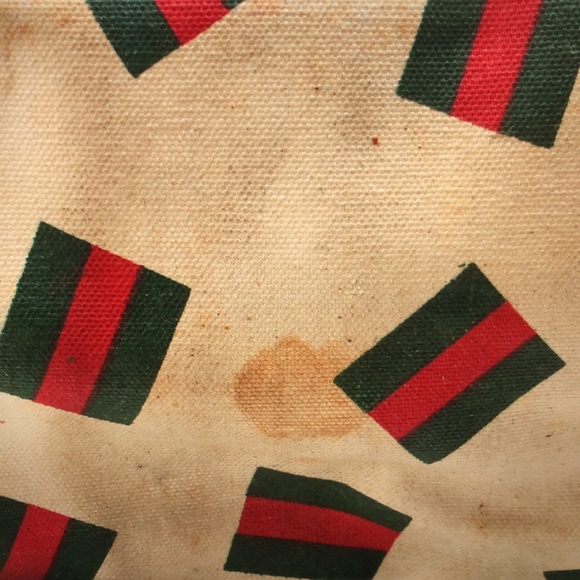 #0245 RARE Vintage Gucci Web Stripe Print Bucket Tote - Picture 9 of 12